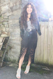 Lace pencil skirt