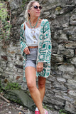 Green crochet kimono