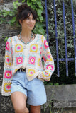 Pastel crochet cardigan