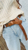 Braided leather belt