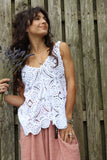 Floral crochet tank top