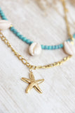 Layered starfish necklace