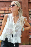 Silk ruffle blouse