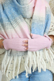 Ribbed fingerless gloves (Rose)