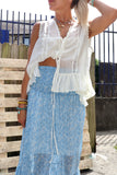 Silk ruffle blouse