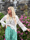 Ditsy floral crochet top