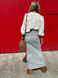 Grey knit pencil skirt
