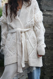 Fringe cable knit cardigan