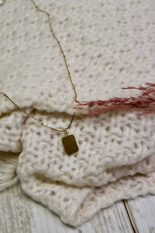 Square pendant necklace (Gold)