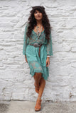 Floral lace tunic (Teal)