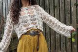 Scalloped fan crochet top