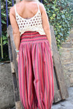 Pink stripe balloon trousers