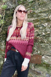 Fairisle wool jumper (Burgundy)