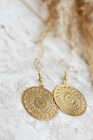 Filigree sun earrings (Gold)