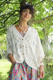 Daisy embroidered crochet top