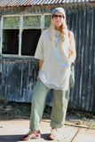 Barrel leg trousers (Khaki)