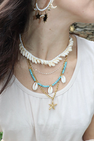 Layered starfish necklace