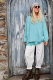V neck knit jumper (Aqua)