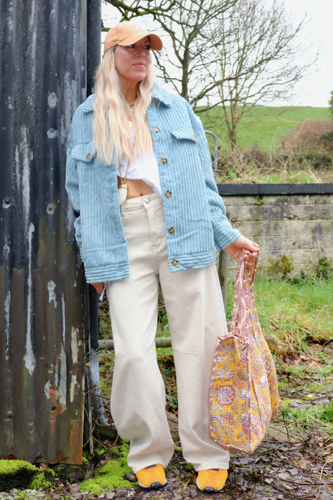 Cord baby blue jacket