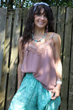 Lace trim cami (dusty rust)