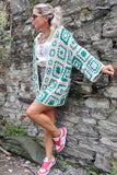 Green crochet kimono