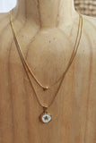 Mother of pearl layered star necklace (Gold)