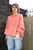 Lace trim long sleeve tee