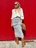 Grey knit pencil skirt