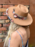 Distressed scarf western hat