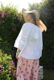 White cotton peasant blouse