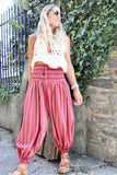 Pink stripe balloon trousers