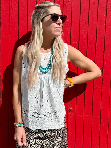 Broderie tank top