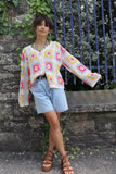 Pastel crochet cardigan