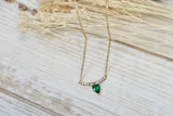 Green stone teardrop necklace