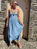 Sequin embellished denim dress