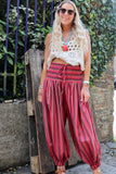 Pink stripe balloon trousers