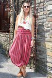 Pink stripe balloon trousers