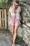 Silky frill trim shorts