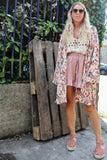 Light pink floral kimono