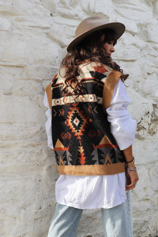 Aztec knit vest