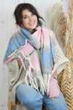 Pastel striped tassel scarf