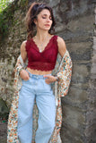 Lace balcony bralette (Burgandy)
