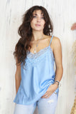 Lace trim cami (Periwinkle)