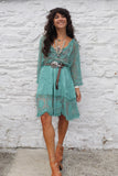 Floral lace tunic (Teal)