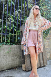 Light pink floral kimono