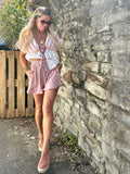 Silky frill trim shorts