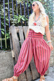 Pink stripe balloon trousers