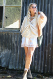 Criss cross knit cream jumper
