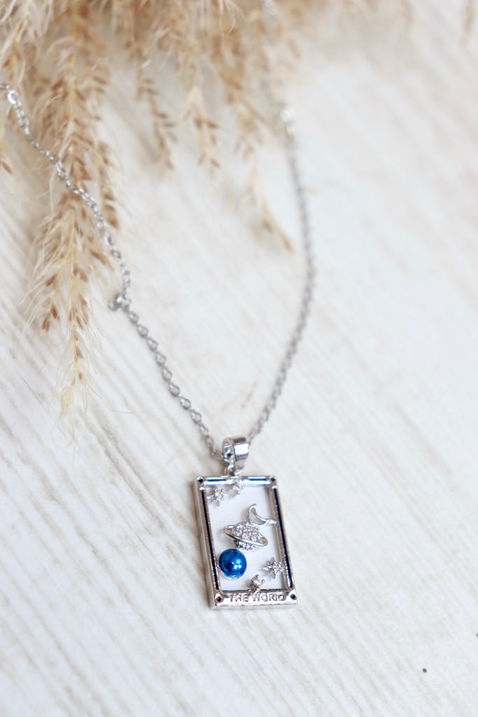 The world tarot card necklace