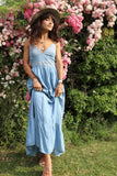 Sequin embellished denim dress